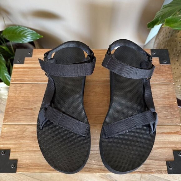 Teva Black Universal Flatform Gorpcore Sporty Festival Platform Sandal Size 10 - Picture 3 of 14